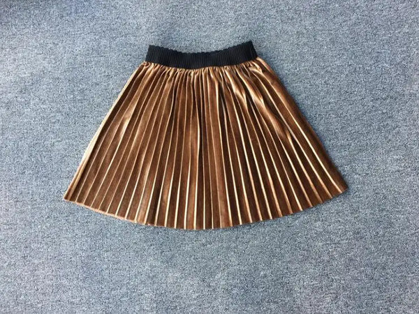 Velvet Pleated Skirt