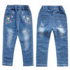 Embroidery Letter Jeans