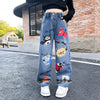 Cartoon Elastic Waist Jeans