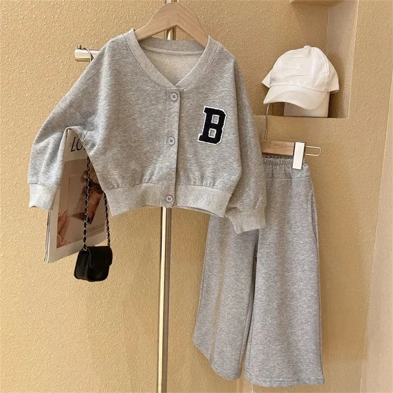 Round Neck Velvet Long Sleeve Sweatshirt Set